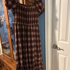 Plaid Off-Shoulder Dress